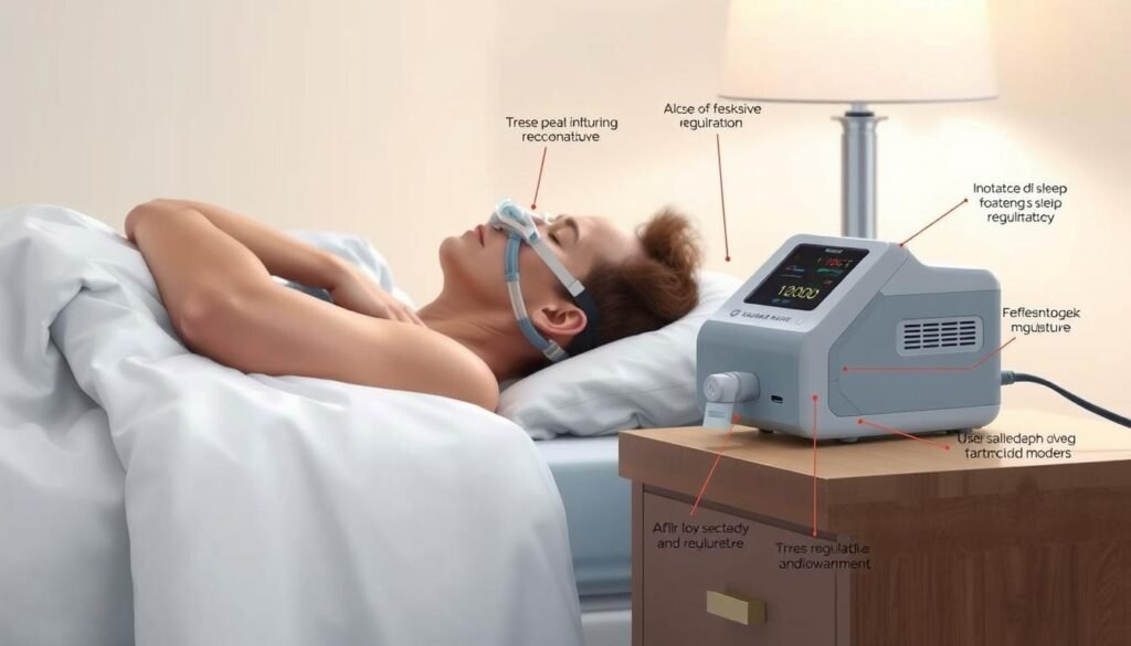睡眠呼吸機使用示意圖